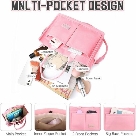 Lightweight Eco-Friendly Canvas Tote Bag for Women - Chic Everyday Essentials - Picture 4 of 7